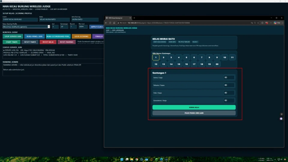 Rule Profile fleksibel Finalize Result dan ranking pada aplikasi penjurian kicau burung